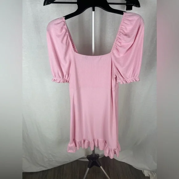 VERO MODA Pink Aria Puff Sleeve Minidress Size Medium NWT - Picture 8 of 10